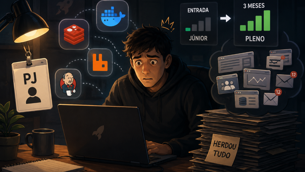 Rotatividade em startup sobrecarrega desenvolvedor promovido a pleno após apenas três meses